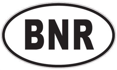 BNR - 3 Letter Initials Oval Sticker