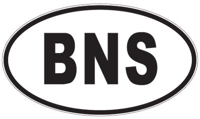 BNS - 3 Letter Initials Oval Sticker