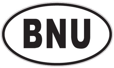 BNU - 3 Letter Initials Oval Sticker