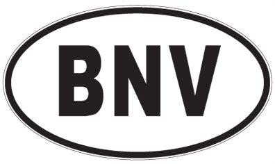 BNV - 3 Letter Initials Oval Sticker