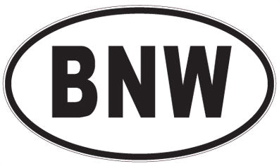 BNW - 3 Letter Initials Oval Sticker