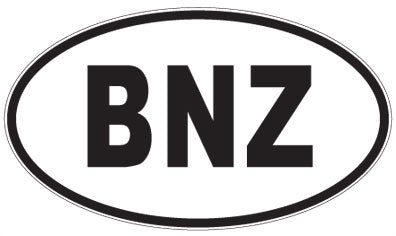 BNZ - 3 Letter Initials Oval Sticker