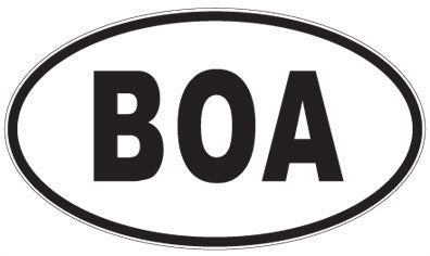 BOA - 3 Letter Initials Oval Sticker