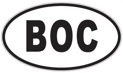 BOC - 3 Letter Initials Oval Sticker