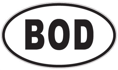 BOD - 3 Letter Initials Oval Sticker