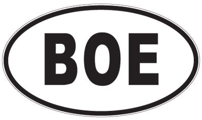 BOE - 3 Letter Initials Oval Sticker