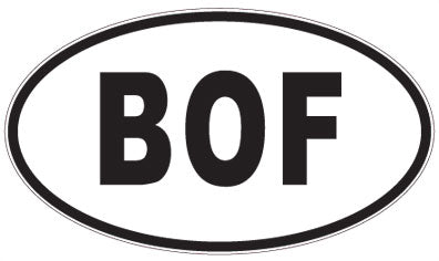 BOF - 3 Letter Initials Oval Sticker