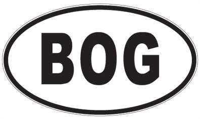 BOG - 3 Letter Initials Oval Sticker