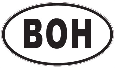 BOH - 3 Letter Initials Oval Sticker