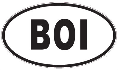 BOI - 3 Letter Initials Oval Sticker