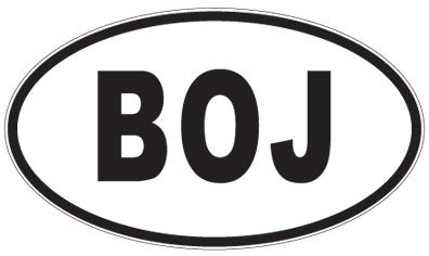 BOJ - 3 Letter Initials Oval Sticker