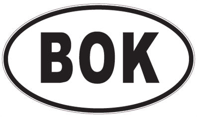 BOK - 3 Letter Initials Oval Sticker