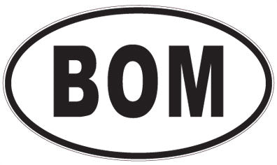 BOM - 3 Letter Initials Oval Sticker