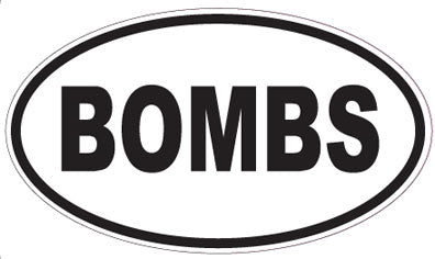 BOMBS - Oval Sticker