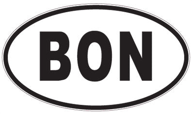 BON - 3 Letter Initials Oval Sticker