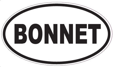 BONNET - Oval Sticker