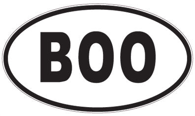 BOO - 3 Letter Initials Oval Sticker