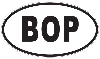 BOP - 3 Letter Initials Oval Sticker