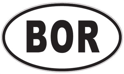 BOR - 3 Letter Initials Oval Sticker
