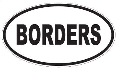BORDERS - Oval Magnet
