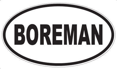 BOREMAN - Oval Magnet