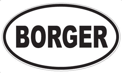 BORGER - Oval Magnet
