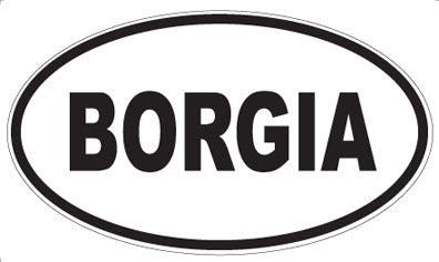 BORGIA - Oval Magnet