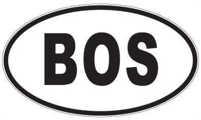 BOS - 3 Letter Initials Oval Sticker