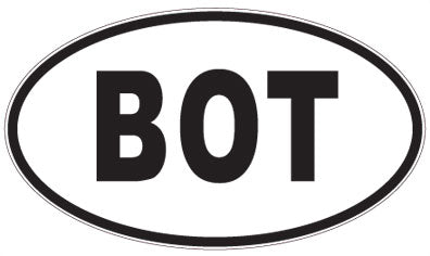 BOT - 3 Letter Initials Oval Sticker