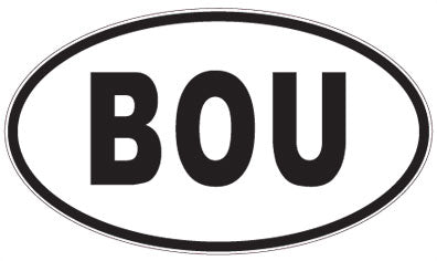 BOU - 3 Letter Initials Oval Sticker