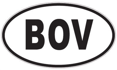 BOV - 3 Letter Initials Oval Sticker