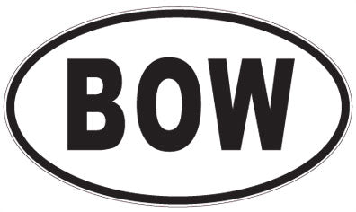 BOW - 3 Letter Initials Oval Sticker
