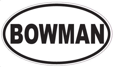 BOWMAN - Oval Sticker