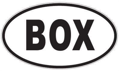 BOX - 3 Letter Initials Oval Sticker