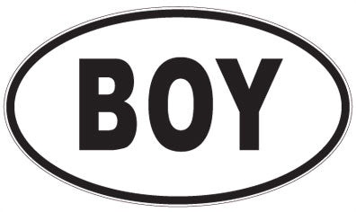 BOY - 3 Letter Initials Oval Sticker
