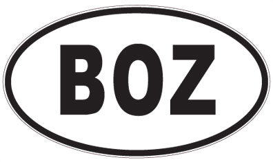 BOZ - 3 Letter Initials Oval Sticker