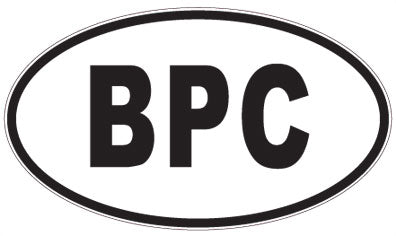 BPC - 3 Letter Initials Oval Sticker
