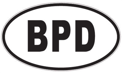 BPD - 3 Letter Initials Oval Sticker