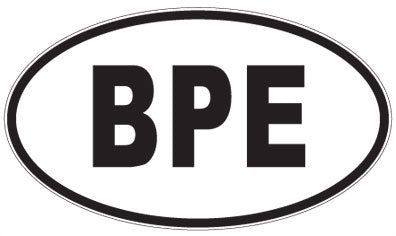 BPE - 3 Letter Initials Oval Sticker