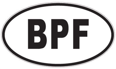 BPF - 3 Letter Initials Oval Sticker