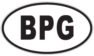 BPG - 3 Letter Initials Oval Sticker
