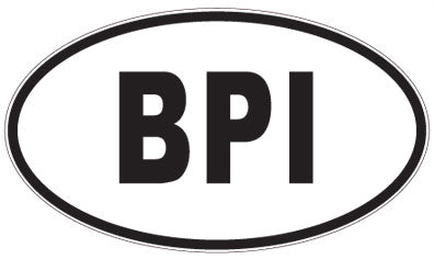 BPI - 3 Letter Initials Oval Sticker
