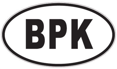 BPK - 3 Letter Initials Oval Sticker