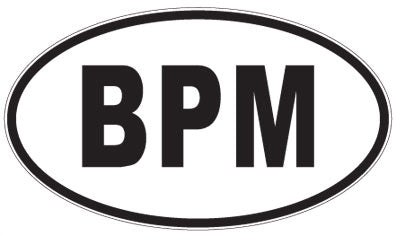 BPM - 3 Letter Initials Oval Sticker
