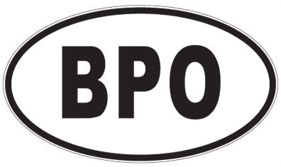 BPO - 3 Letter Initials Oval Sticker