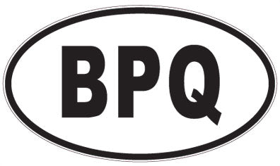 BPQ - 3 Letter Initials Oval Sticker