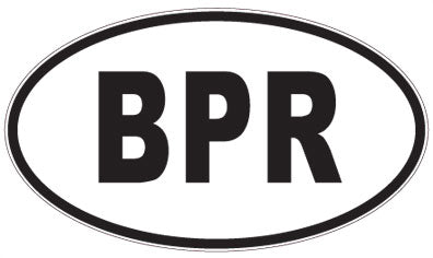 BPR - 3 Letter Initials Oval Sticker