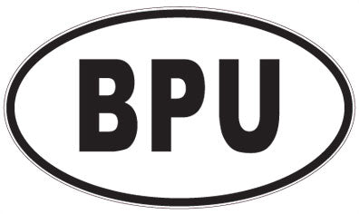 BPU - 3 Letter Initials Oval Sticker