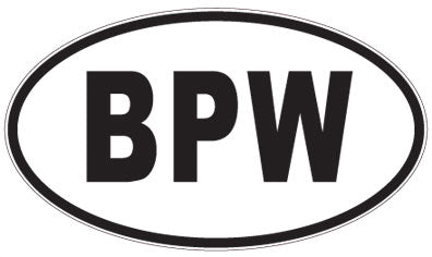 BPW - 3 Letter Initials Oval Sticker