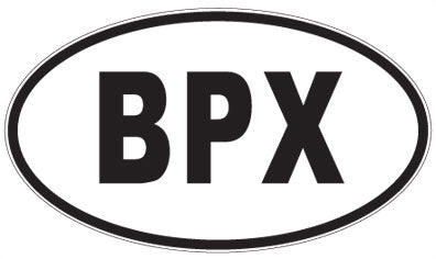 BPX - 3 Letter Initials Oval Sticker